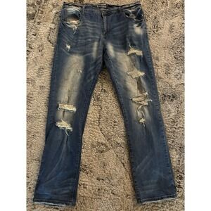 Decibel Jeans Size 40 -34‎ straight leg mixed wash distressed